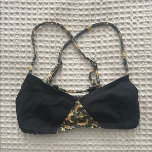 RVCA Black and Yellow Patterned Bandeau